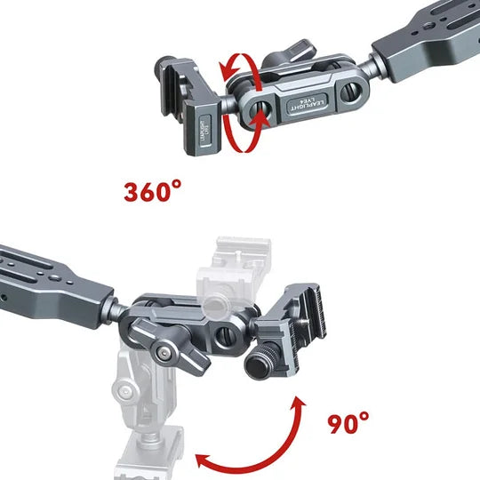 Aluminum Alloy Cantilever Bracket Camera Tablet Mobile Phone Fixed Bracket 360 Degree Rotation Adjustment Shooting Live Metal Support Frame
