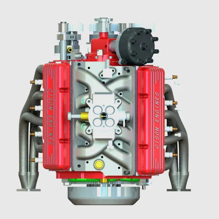 Small-block 44CC 1/6 Scale Water-Cooled OHV 4-Stroke V8 Gas Engine Internal Combustion Engine - Build Your Own V8 Engine that Works