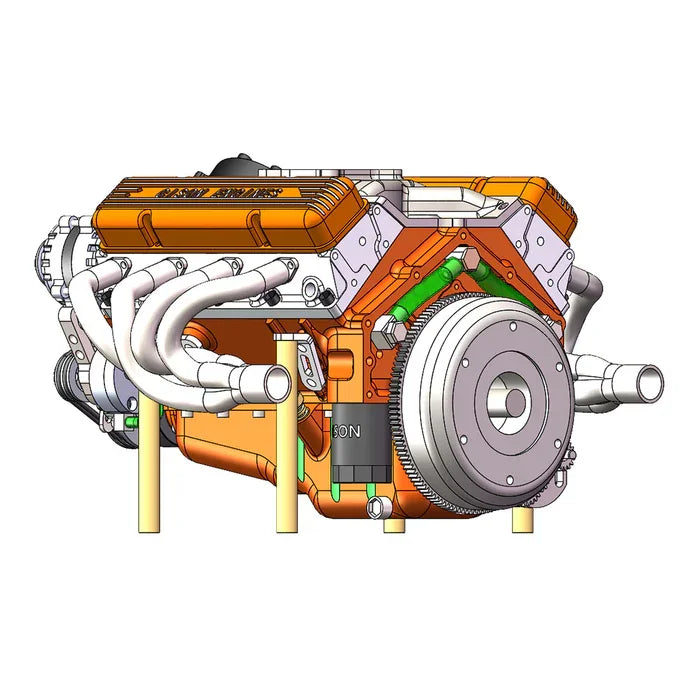 Small-block 44CC 1/6 Scale Water-Cooled OHV 4-Stroke V8 Gas Engine Internal Combustion Engine - Build Your Own V8 Engine that Works