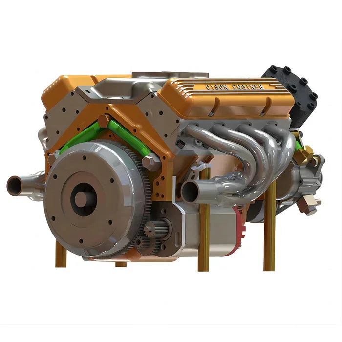 Small-block 44CC 1/6 Scale Water-Cooled OHV 4-Stroke V8 Gas Engine Internal Combustion Engine - Build Your Own V8 Engine that Works