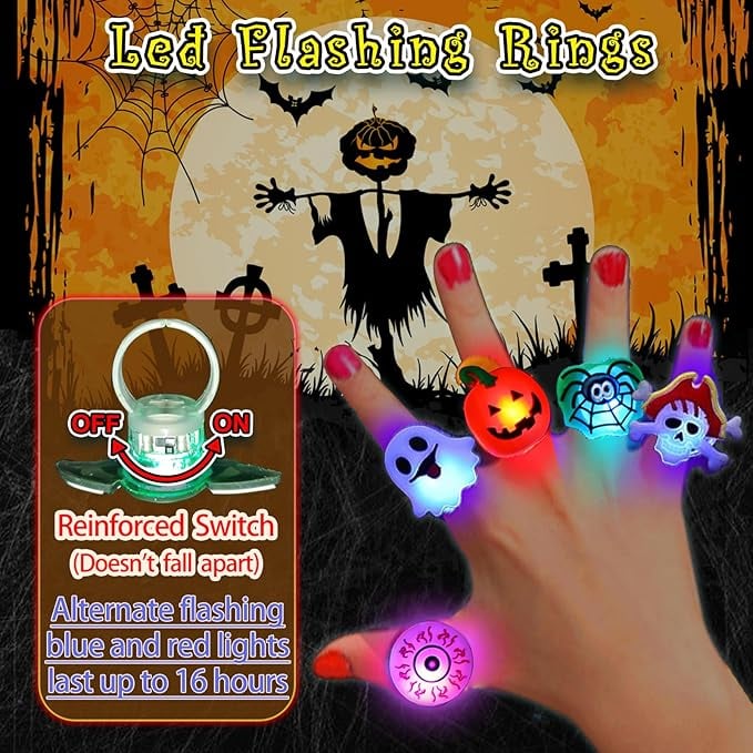 🔥Last Day 49% OFF 🔥Halloween LED Glow Rings (50pcs set)