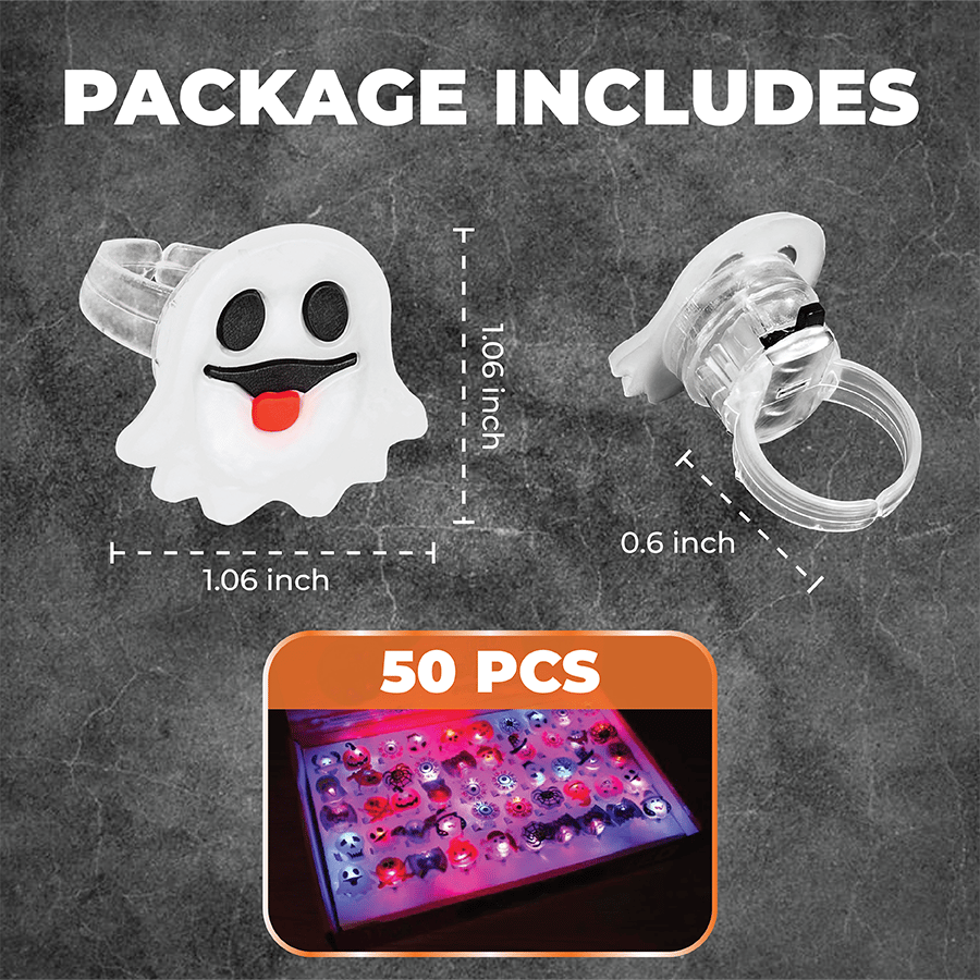🔥Last Day 49% OFF 🔥Halloween LED Glow Rings (50pcs set)