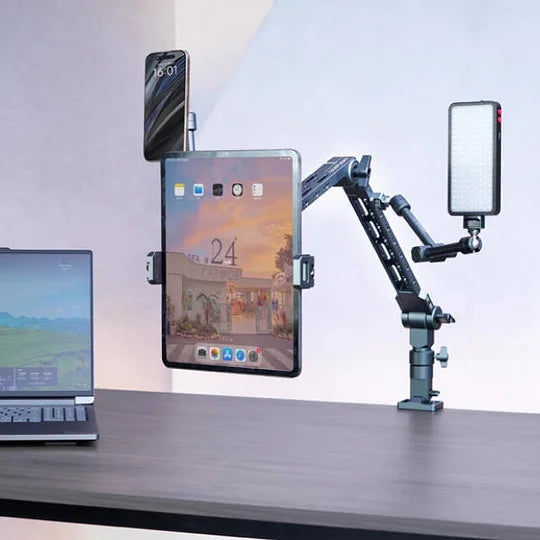 Aluminum Alloy Cantilever Bracket Camera Tablet Mobile Phone Fixed Bracket 360 Degree Rotation Adjustment Shooting Live Metal Support Frame